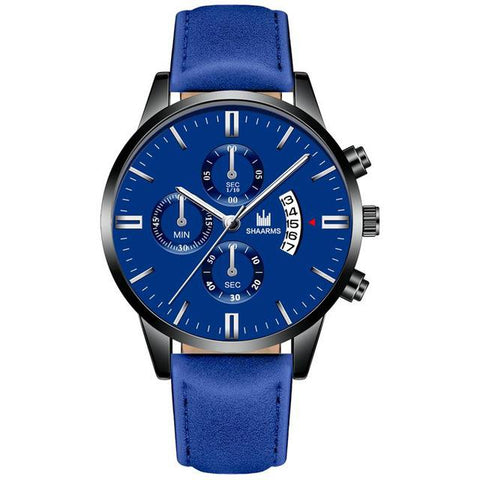 Relogio Masculino watches men fashion Sport box stainless steel leather band watch Quartz business wristwatch Reloj Hombre 2019