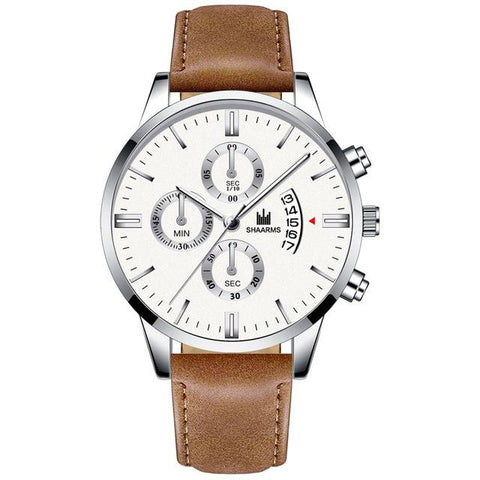 Relogio Masculino watches men fashion Sport box stainless steel leather band watch Quartz business wristwatch Reloj Hombre 2019