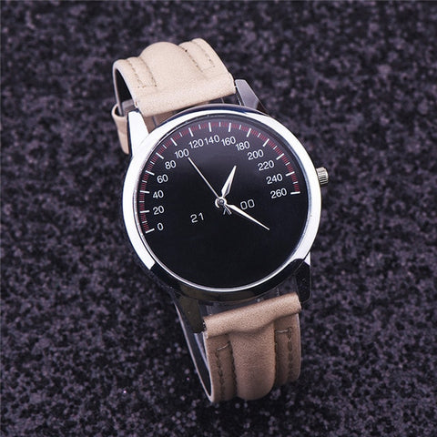 Women's Watches luxury Features Speedometer pattern Round dial Reloj hombre Quartz Wrist Clock Leather Band orologio donna B30