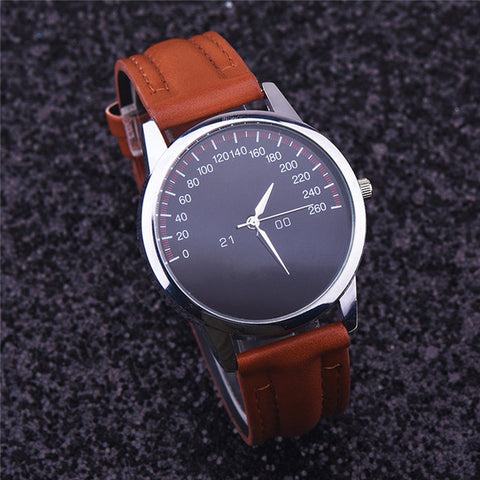 Women's Watches luxury Features Speedometer pattern Round dial Reloj hombre Quartz Wrist Clock Leather Band orologio donna B30