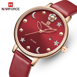 NAVIFORCE Women Watches Top Brand Luxury Fashion Female Quartz Wrist Watch Ladies Leather Waterproof Girl Clock Relogio Feminino