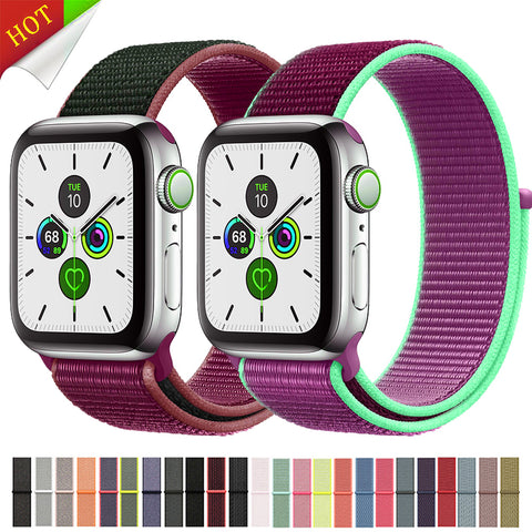 Sport Loop Strap For Apple Watch band 44 mm 40mm apple watch 4 5 3 2 iwatch band 42mm 38mm nylon correa bracelet Belt Watchband