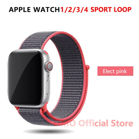 Sport Loop Strap For Apple Watch band 44 mm 40mm apple watch 4 5 3 2 iwatch band 42mm 38mm nylon correa bracelet Belt Watchband