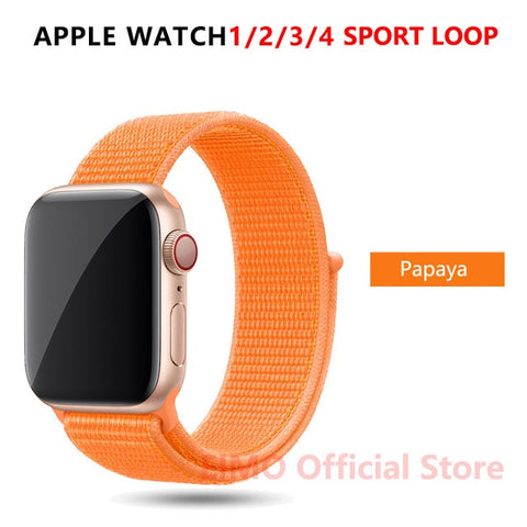 Sport Loop Strap For Apple Watch band 44 mm 40mm apple watch 4 5 3 2 iwatch band 42mm 38mm nylon correa bracelet Belt Watchband