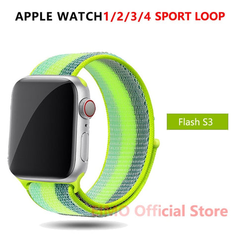 Sport Loop Strap For Apple Watch band 44 mm 40mm apple watch 4 5 3 2 iwatch band 42mm 38mm nylon correa bracelet Belt Watchband