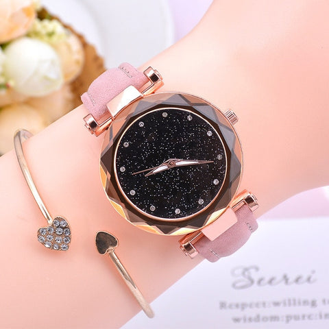 Fashion Starry Sky Women Watches Top Sale Leather Ladies Bracelet Watch Quartz Wristwatches Casual Female Clock Relogio Feminino