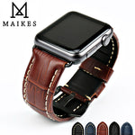 MAIKES watchbands genuine cow leather watch strap for Apple Watch Band 42mm 38mm series 4-1 iwatch 4 44mm 40mm  watch bracelet