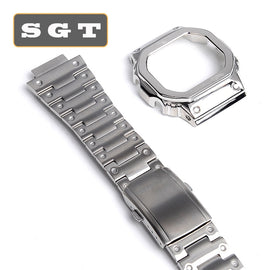 watchband and case stainless steel  high quality 316L for Casio DW5600 GW-5000 5035 GW-M5610 metal strap steel belt tools