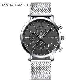 2020 New Black Stainless Steel Mesh Wristwatch High Quality Multi-function Calendar Men's Top Brand Luxury Watches Drop Shipping