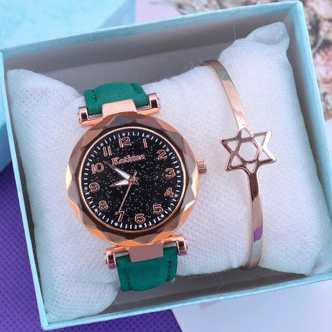 2019 Women Watches Starry Sky Clock Ladies Wrist Watch Bracelet Watches Leather Quartz Wristwatches reloj mujer relogio feminino