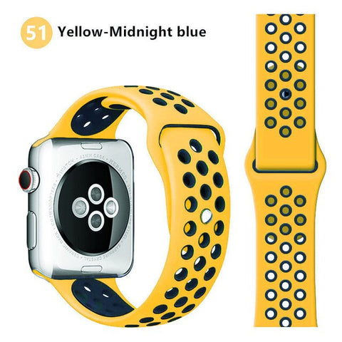 Silicone strap for Apple watch band 44 mm/40mm iWatch band 42mm/38mm Breathable Sport bracelet watchband For Apple watch 5 4 3 2