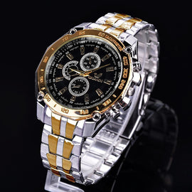 ORLANDO Brand Men Watches Quartz Silver-gold Stainless Steel Wristwatch Male Classic Dress Business Watch masculino Relogio