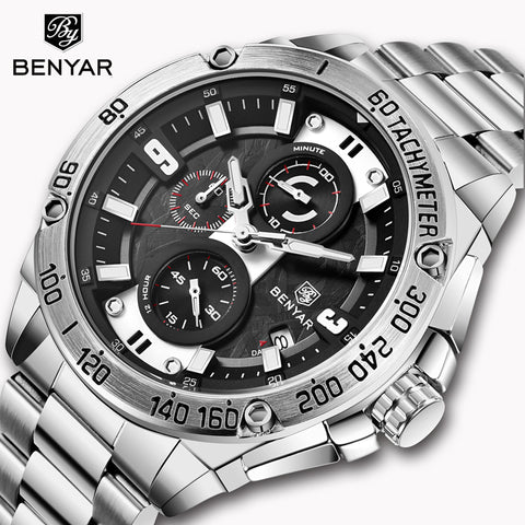 2019 New BENYAR Men's Watches Top Brand Luxury Watch Men Sports Watches Chronograph Waterproof Business Watch Relogio Masculin