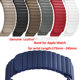 Replacement Genuine Leather Magnetic Closure Loop Watch Band Wristband  Strap for Apple Watch 40mm/44mm/38/42MM Series 5 4/1/2/3