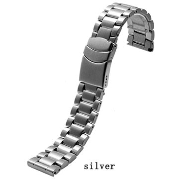 Shengmeirui solid stainless steel watch band FOR Luminox 3050 3051 3080 3150 8800 23MM silver black double safety buckle