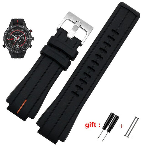 high quantity rubber watchband for timex WATCHT2N720 T2N721 TW2T76300 black Waterproof silicone sports strap 28*16mm