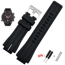 high quantity rubber watchband for timex WATCHT2N720 T2N721 TW2T76300 black Waterproof silicone sports strap 28*16mm