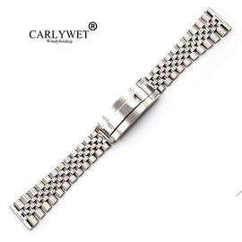 CARLYWET 20 22mm Wholesale Stainless Steel Glide Lock Replacement Wrist Watchband Strap Bracelet For Omega IWC Tudor Seiko