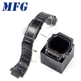 GWM5610 DW5600 Retro Black Watchband GW5000 Watch Strap & Case bezel Set Metal Stainless Steel Bracelet Steel Belt Accessories