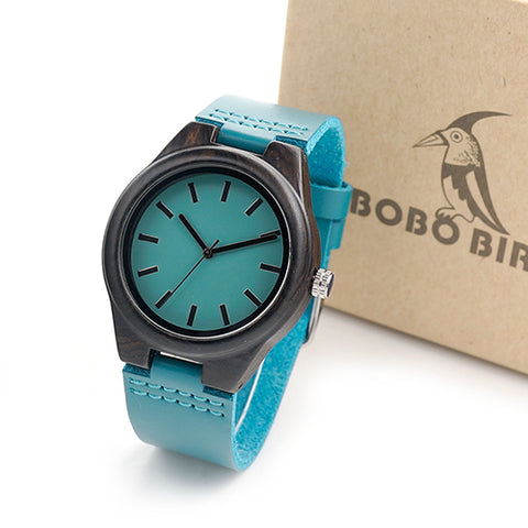 BOBO BIRD Handmade Ebony Wooden Lover's Watches New Brand Designer Cool Nature Wood Quartz Clock in Gift Box Accept Customize