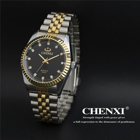 CHENXI Top Brand Lovers' Couples Quartz Men Watch Women Valentine Gift Clock Watches Ladies 30m Waterproof Wristwatches