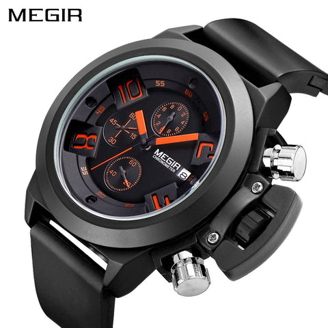 MEGIR Original Watch Men Sport Quartz Men Watches Chronograph Wrist Watch Relogio Time Hour Clock Reloj Hombre Mens Watches