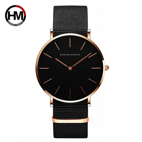 Japan Quartz Movt Men Simple Waterproof Fashion Brand Black Nylon Sport Casual Watches Men Women Unisex Wristwatch Dropshipping