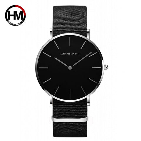 Japan Quartz Movt Men Simple Waterproof Fashion Brand Black Nylon Sport Casual Watches Men Women Unisex Wristwatch Dropshipping