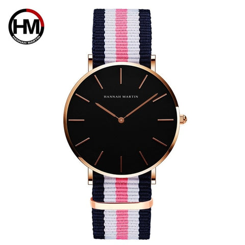 Japan Quartz Movt Men Simple Waterproof Fashion Brand Black Nylon Sport Casual Watches Men Women Unisex Wristwatch Dropshipping