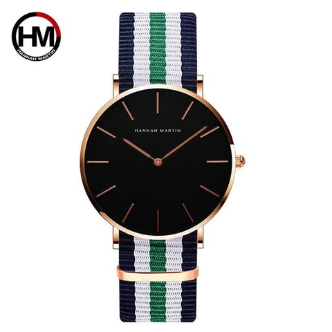 Japan Quartz Movt Men Simple Waterproof Fashion Brand Black Nylon Sport Casual Watches Men Women Unisex Wristwatch Dropshipping