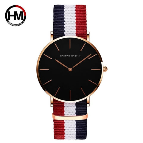 Japan Quartz Movt Men Simple Waterproof Fashion Brand Black Nylon Sport Casual Watches Men Women Unisex Wristwatch Dropshipping