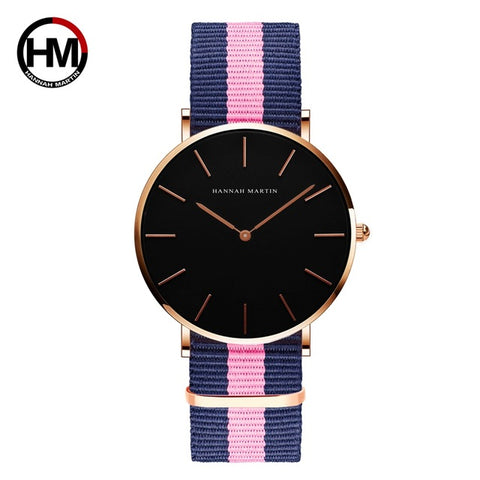 Japan Quartz Movt Men Simple Waterproof Fashion Brand Black Nylon Sport Casual Watches Men Women Unisex Wristwatch Dropshipping