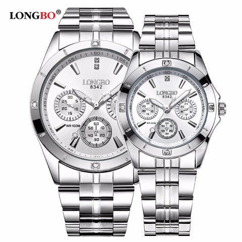 LONGBO Brand Sports Military Unique Design Couple Stainless Steel Band Quartz Watches Men Male Leisure Watch Relogio Masculino