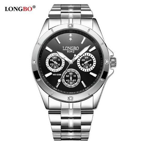 LONGBO Brand Sports Military Unique Design Couple Stainless Steel Band Quartz Watches Men Male Leisure Watch Relogio Masculino