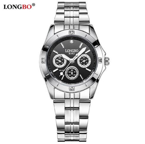 LONGBO Brand Sports Military Unique Design Couple Stainless Steel Band Quartz Watches Men Male Leisure Watch Relogio Masculino