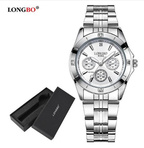 LONGBO Brand Sports Military Unique Design Couple Stainless Steel Band Quartz Watches Men Male Leisure Watch Relogio Masculino