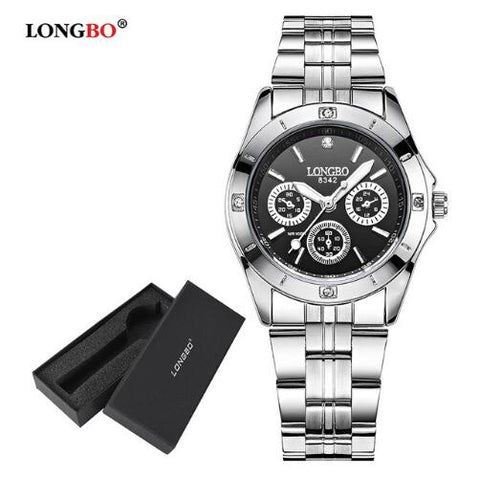 LONGBO Brand Sports Military Unique Design Couple Stainless Steel Band Quartz Watches Men Male Leisure Watch Relogio Masculino