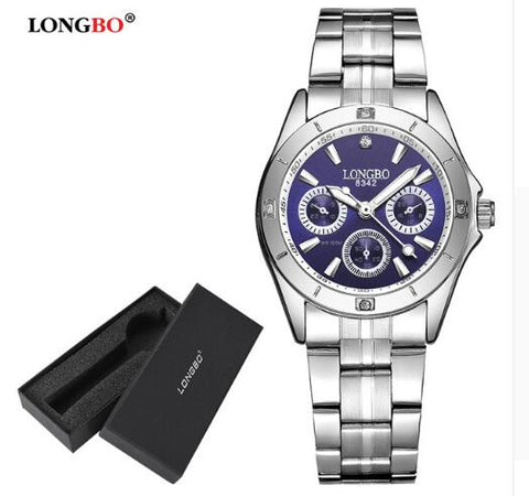 LONGBO Brand Sports Military Unique Design Couple Stainless Steel Band Quartz Watches Men Male Leisure Watch Relogio Masculino