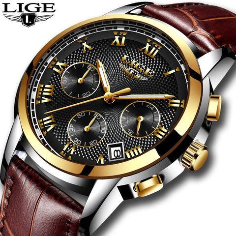 men's watches Fashion Brand LIGE Multifunction Chronograph Quartz Watch Military Sport watch men Male Clock Relogio Masculino