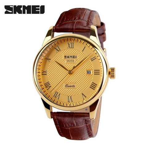 2018 New Brand Quartz Watch lovers Watches Women Men Dress Watches Leather Dress Wristwatches Fashion Casual Watches Gold 1/pcs