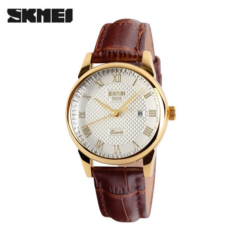 2018 New Brand Quartz Watch lovers Watches Women Men Dress Watches Leather Dress Wristwatches Fashion Casual Watches Gold 1/pcs