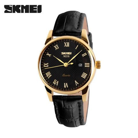 2018 New Brand Quartz Watch lovers Watches Women Men Dress Watches Leather Dress Wristwatches Fashion Casual Watches Gold 1/pcs