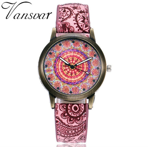 Hot Sale Creative Women Flower Watches Ladies Fashion Casual Luxury Leather Quartz Wristwatches Gift Clock Relogio Feminino