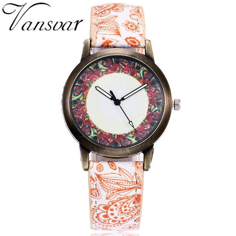 Hot Sale Creative Women Flower Watches Ladies Fashion Casual Luxury Leather Quartz Wristwatches Gift Clock Relogio Feminino