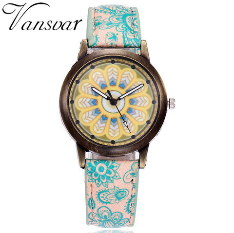 Hot Sale Creative Women Flower Watches Ladies Fashion Casual Luxury Leather Quartz Wristwatches Gift Clock Relogio Feminino