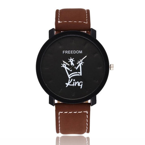 New Relogio Couples Watch King & Queen Leather Quartz Watch Mens Ladies Fashion Sport Clock Men's Watches Women's Watches Gifts