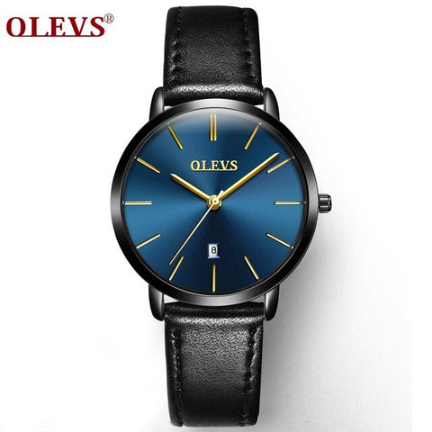 OLEVS Brand Luxury Leather Couple Watch Waterproof Sport Women Quartz Watch Automatic Calendar 1PCS Price kol saati lovers' gift