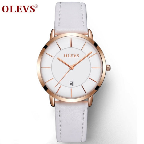 OLEVS Brand Luxury Leather Couple Watch Waterproof Sport Women Quartz Watch Automatic Calendar 1PCS Price kol saati lovers' gift