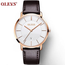 OLEVS Brand Luxury Leather Couple Watch Waterproof Sport Women Quartz Watch Automatic Calendar 1PCS Price kol saati lovers' gift