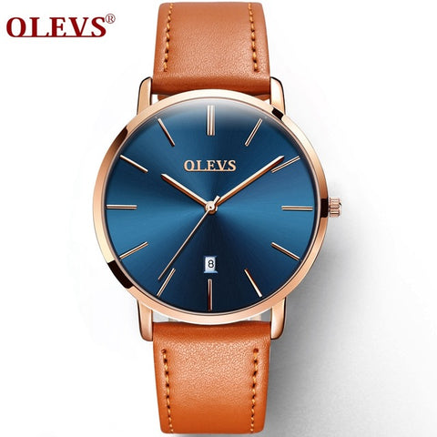 OLEVS Brand Luxury Leather Couple Watch Waterproof Sport Women Quartz Watch Automatic Calendar 1PCS Price kol saati lovers' gift